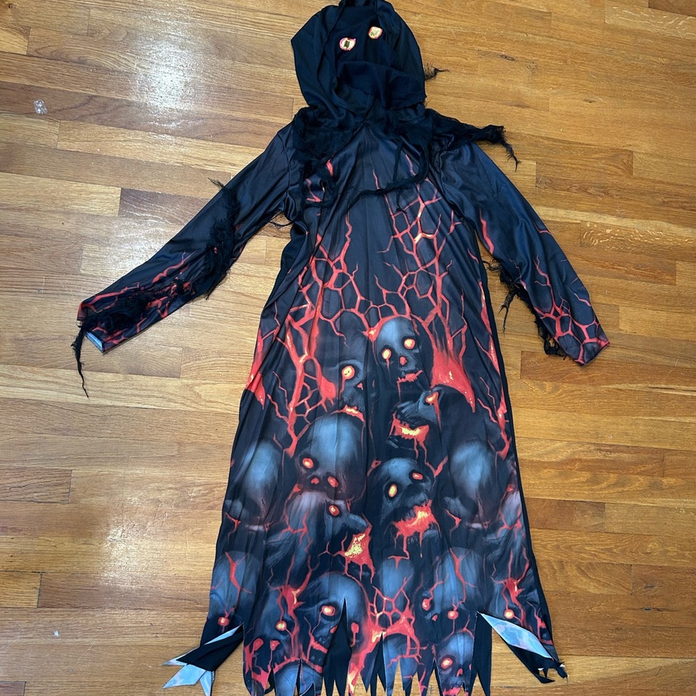 Suit Yourself Costume Co Grim Reaper Black and Red Kids Halloween Costume Size M